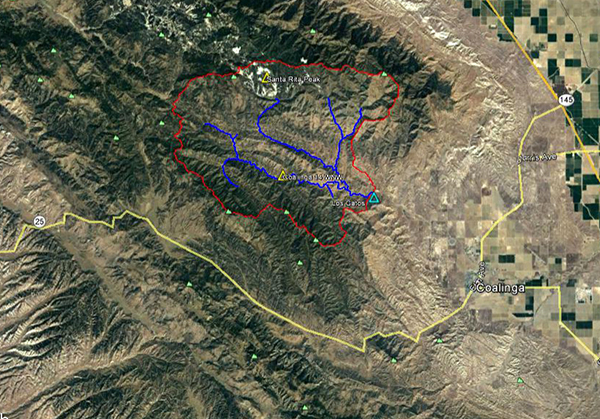 Aerial view of Los Gatos Creek basin.