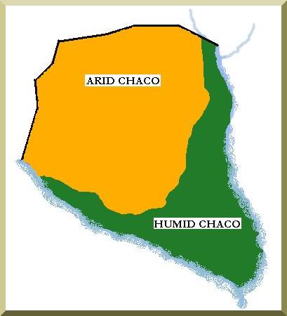 Limits of the two ecosystems found in the Chaco