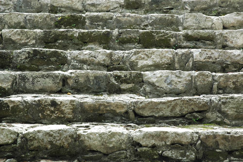 Stairs of the pyramid of Coba, Mexico (2006).