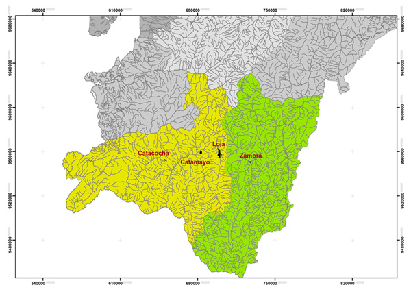 General location of the study transect in Loja and Zamora-Chinchipe
