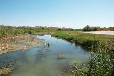 An intermittent stream:  Gila river, Arizona. 