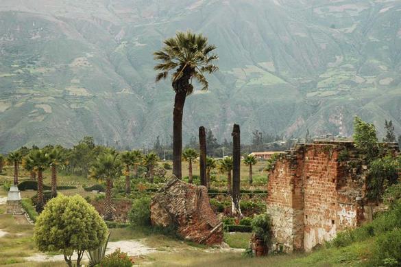 
Remnant of the town of Yungay, Peru, 
							 buried by a landslide on May 30, 1970. 
