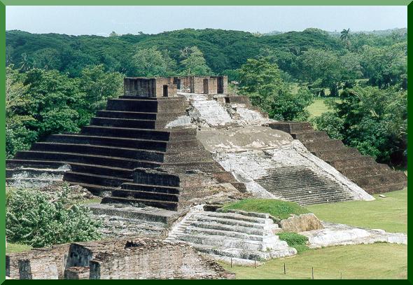 Main pyramid at the Maya center in Comalcalco, Tabasco, Mexico. 