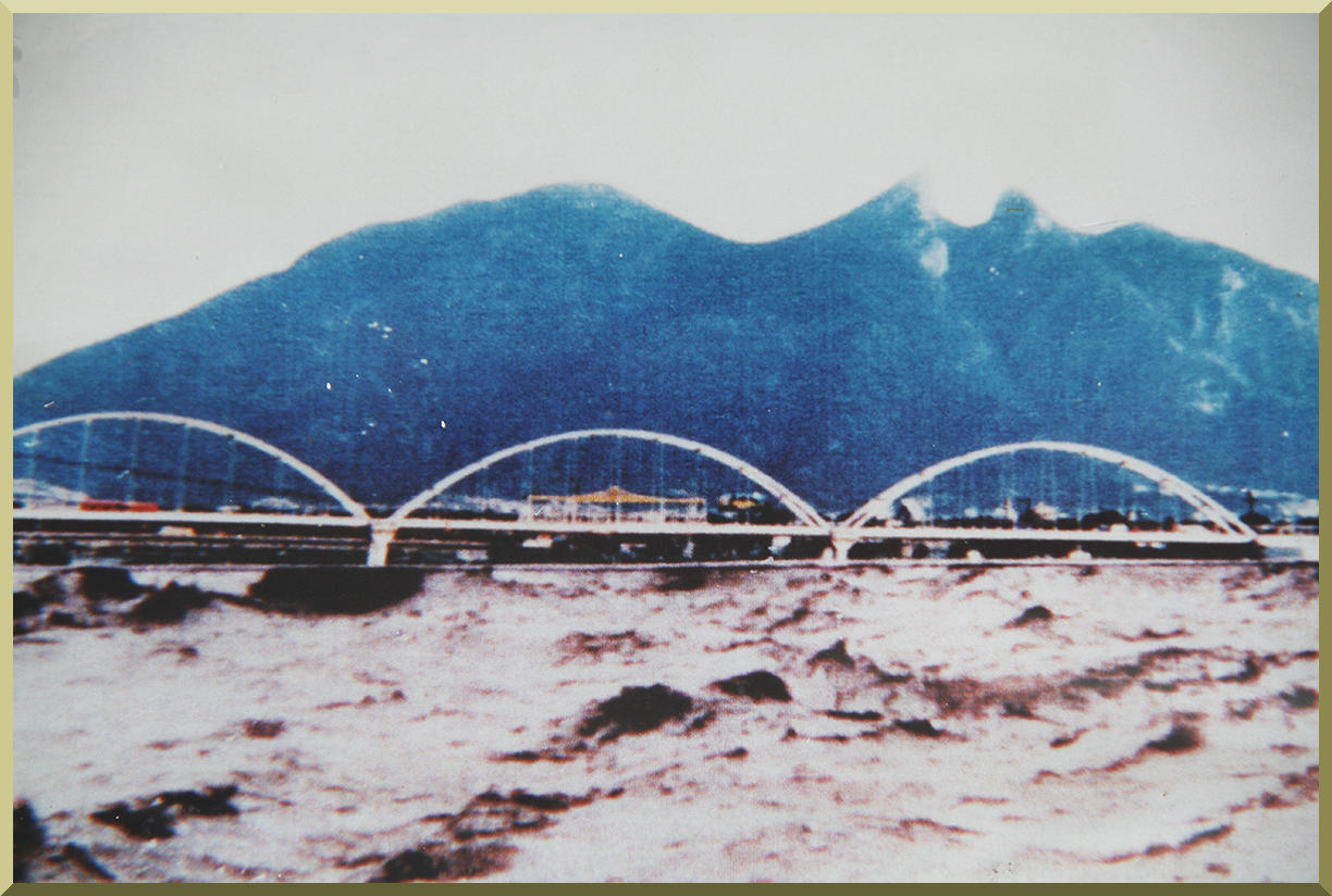 Santa Catarina River, Monterrey, during the passage of Hurrican Gilbert, 8 September 1988.