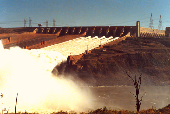 Emergency spillways at Itaipu Dam, on the Parana river, along the border between Brazil and Paraguay.  