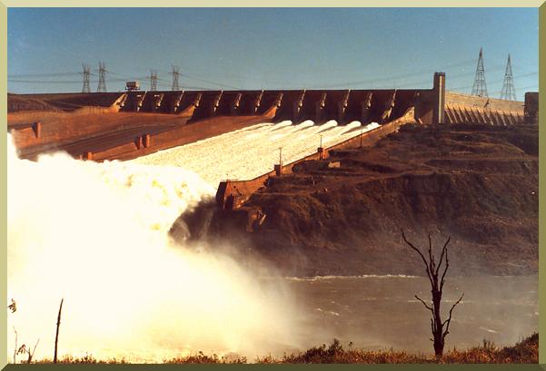 Emergency spillway at Itaipu Dam, on the Parana River, <br>on the border between Brazil and Paraguay