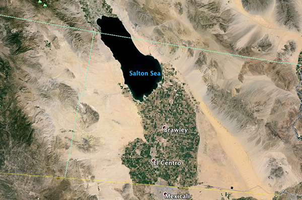 Aerial view of the Salton Sea