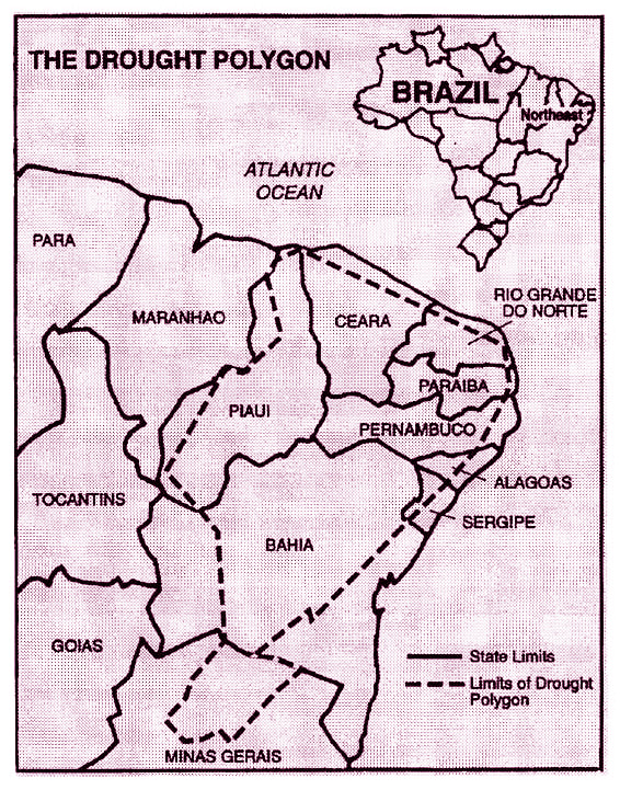 Limits of drought polygon in the semiarid Brazilian Northeast 