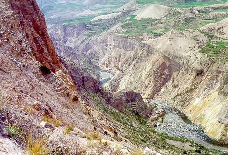 Entrance to the Colca canyon, one of the deepest canyons in the world, Arequipa, Peru.