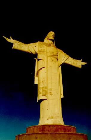 Statue of Reedeming Christ on a hill overlooking Cochabamba, Bolivia. 