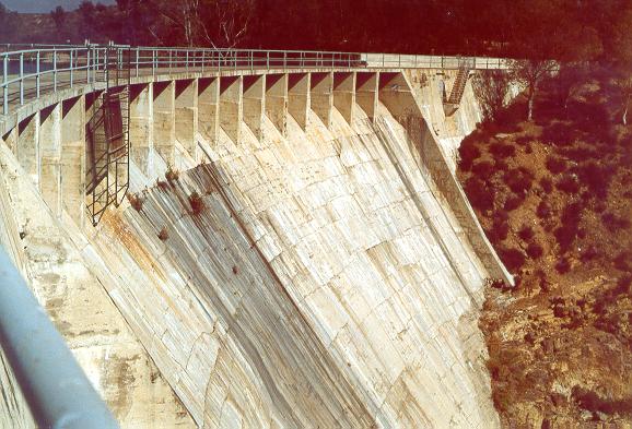 Spillway of Barrett Dam, San Diego County, California. 
