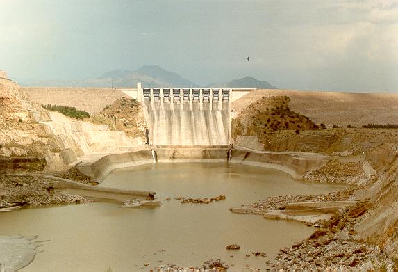 Spillway of Tarbela Dam, Pakistan.