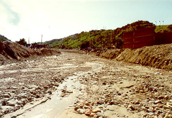 Arroyo Los Laureles, Tijuana, Baja California, Mexico, after the flood of January 1993.