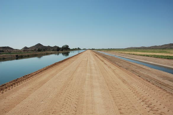 Parallel irrigation and drainage canals, Wellton-Mohawk, Arizona