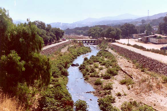 The Tecate river at Rincon Tecate,  Baja California, Mexico (km 9+400).