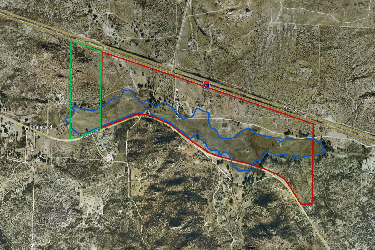 Walker Creek meadow relative to LanEast/LanWest Solar 