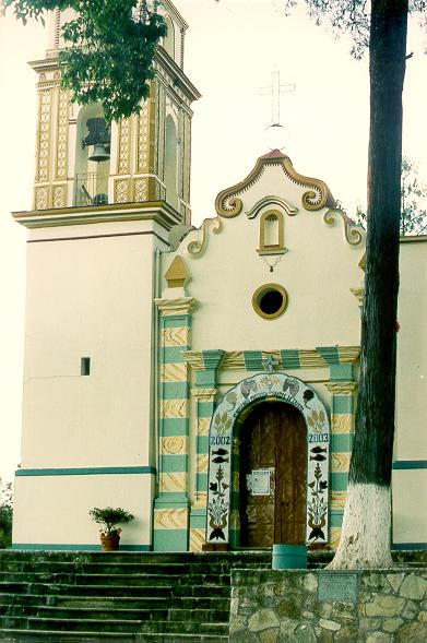 Church at Huamelulpam, near Tlaxiaco, Oaxaca, Mexico. 