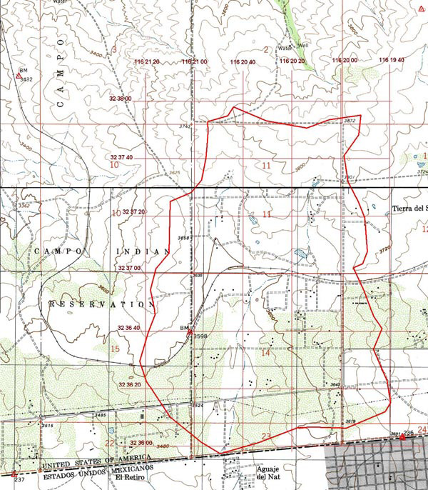 Delineation of Tierra del Sol watershed.