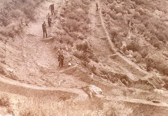 
Forest service crew constructing watershed retention, Wasatch Mountains, Utah, 1933