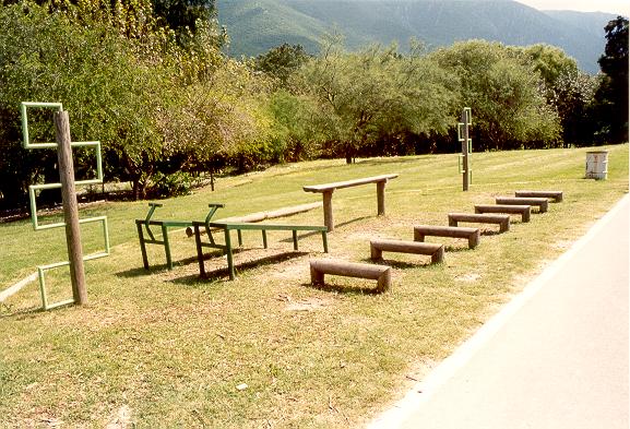 Exercise facilities at Rio La Silla Natural Park.