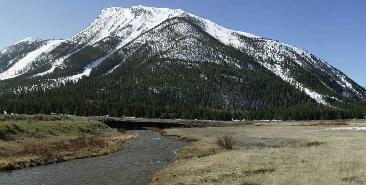 Hell Roaring Creek, in Montana, at point of green arrow shown in Fig. 3