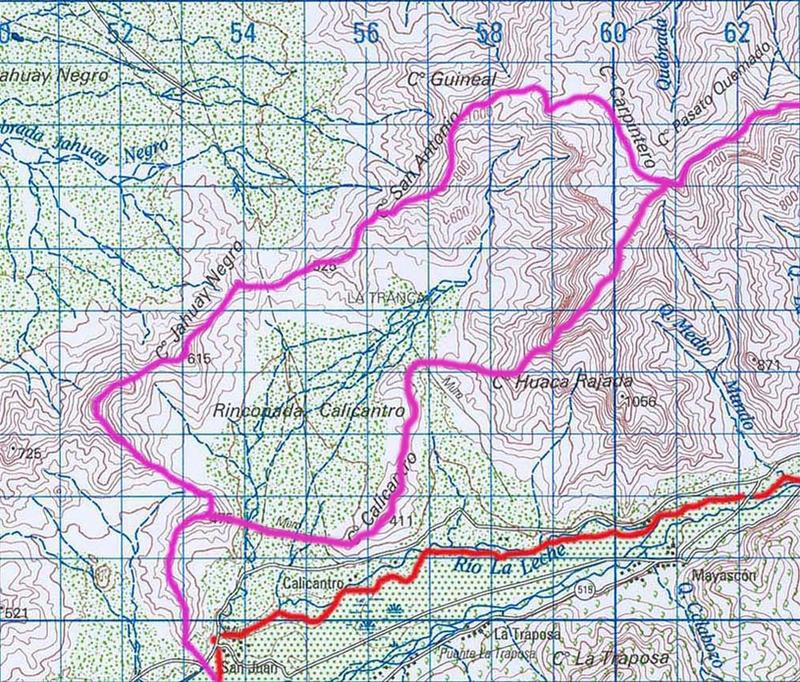  Drainage basin of Calicantro dam (drainage area enclosed in purple)