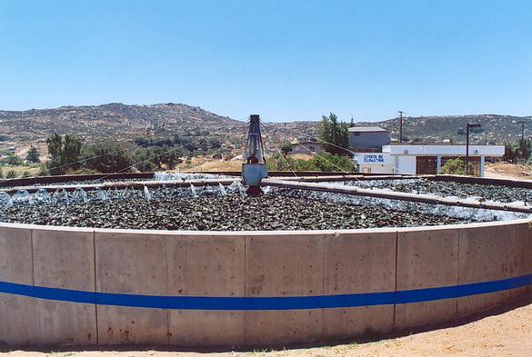 One of two trickling filter tanks at PTAR CESPTE