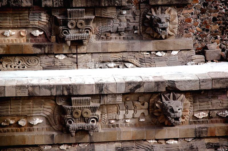 Detail of freeze at Teotihuacan, Mexico (2006).