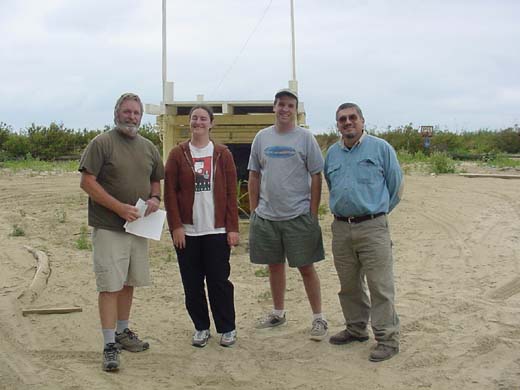 Greg Abbott, Samara Levine, Jeff Crooks, and Miguel Ponce on a visit to TRNERR, June 19, 2003.