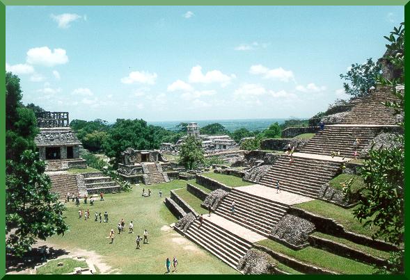 Panoramic of the Maya City of Palenque, in Chiapas, Mexico