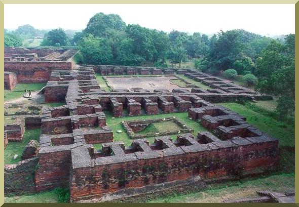 Excavated remains of Nalanda University, in Bihar, India, apparently the oldest in the world (400 AD).