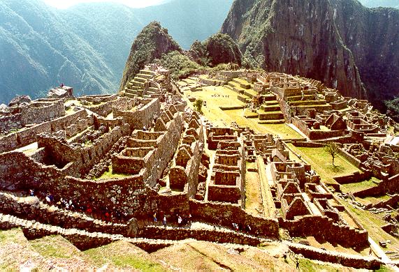 A view of the ruins of Macchu Pichu, near Cuzco, in Southern Peru. 