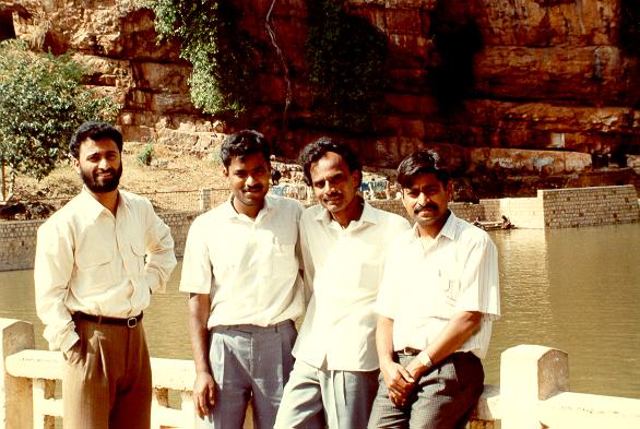 Messieurs Shetty, Venkatesh, Srinivas, and Mishra, from NIH-Belgaum, at Salaga, Karnataka, India.