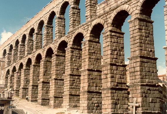 Roman acueduct in Segovia, Spain.