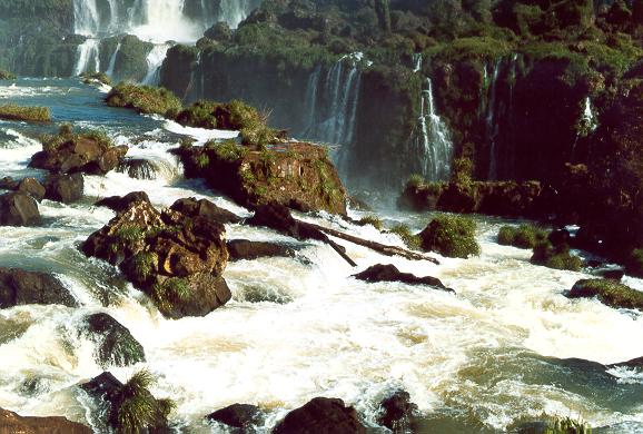 Detail of Iguazu Falls, on the border between Brazil and Argentina.