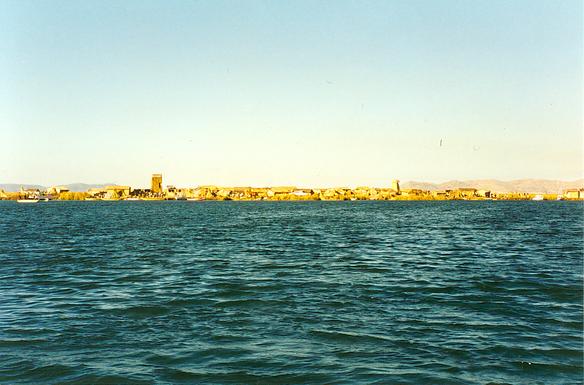 The floating island of Santa Maria, in Lake Titicaca, Peru (1995). 