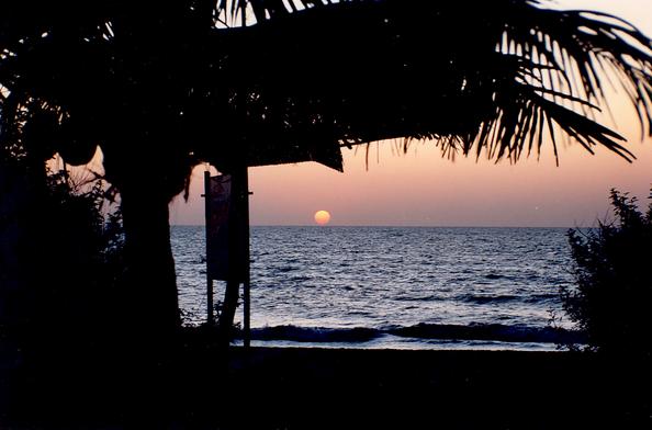 Sunset at Calangute Beach, Goa, India (1992). 