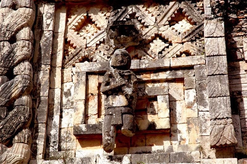 Detail at building at Uxmal, Mexico (2006). 