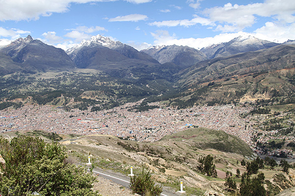The city of Huaraz, in the Callejon de
Huaylas